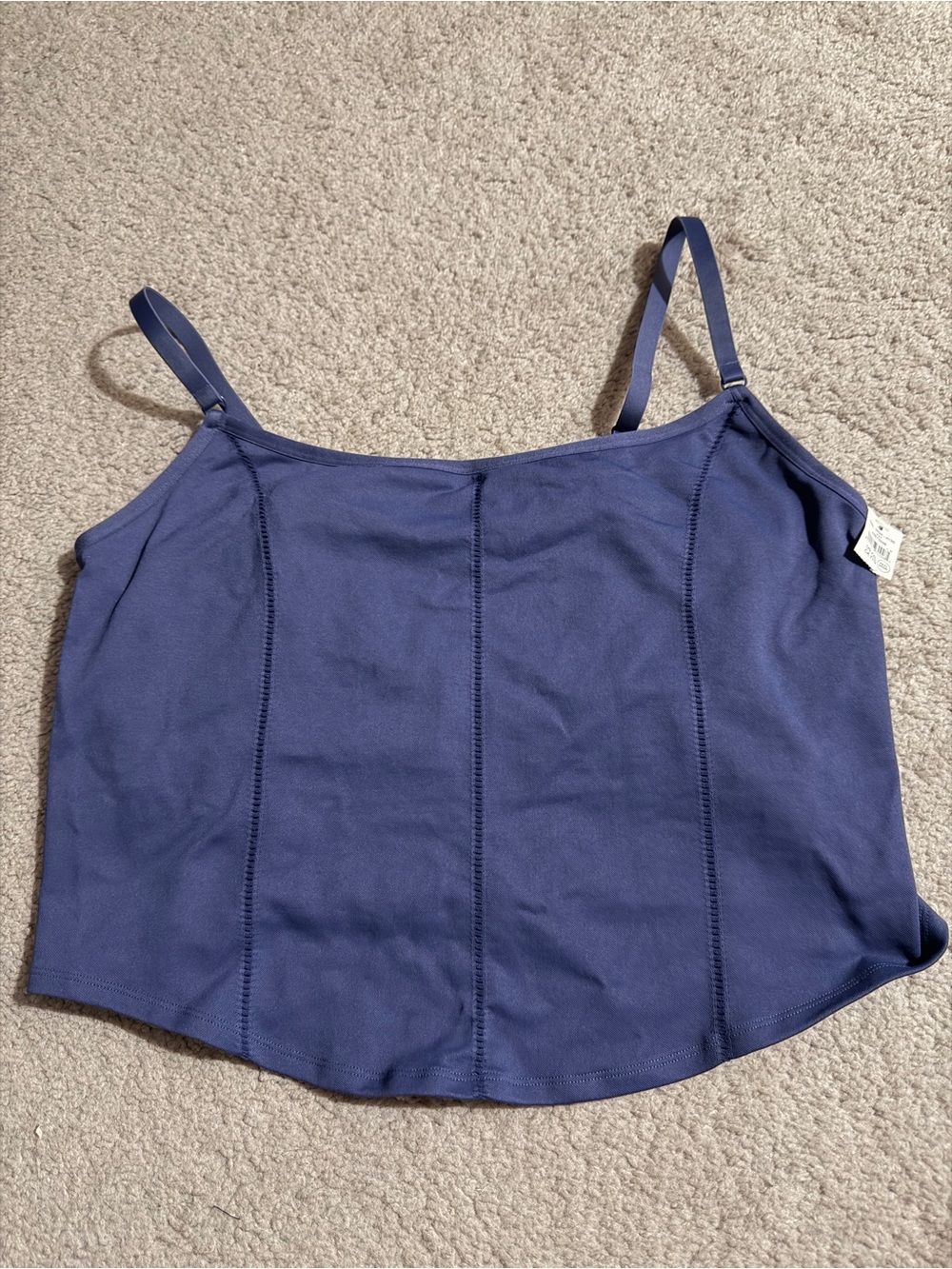 aerie Superchill Navy Blue Corset Tank Top